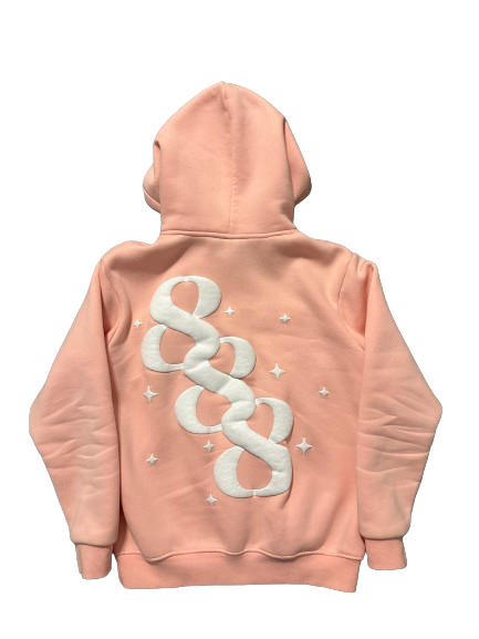 888 hoodie - baby pink