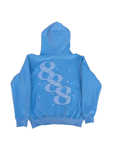 888 hoodie - baby blue